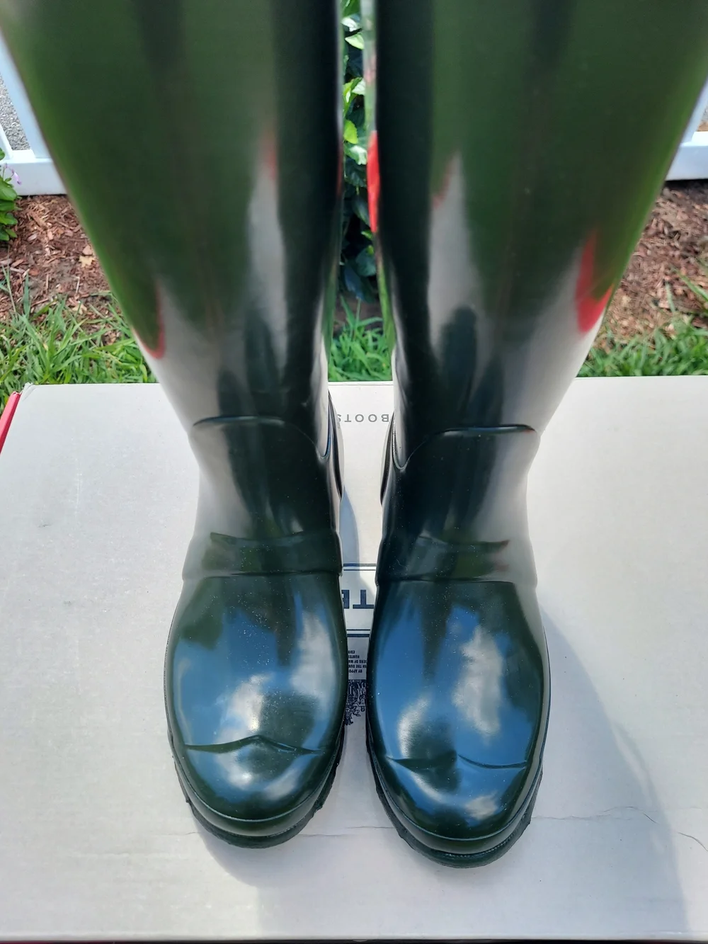 Hunter Olive Green Tall Waterproof Rain Boots Womens Big Girls Size 5 NWT Travel